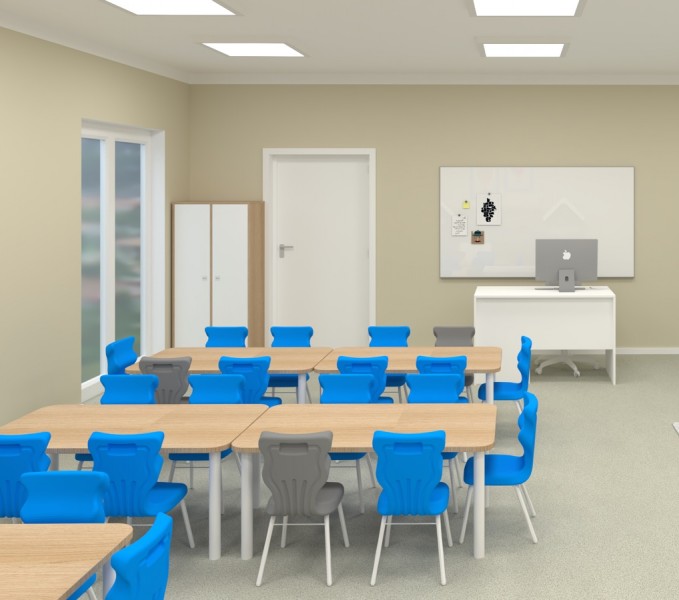 Stół do szkoły Smart prostokątny 120x70 cm, rozmiar 4-6, blat szary / nogi szare