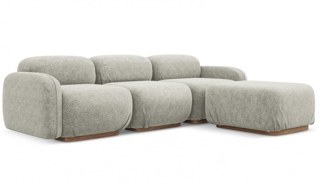 Modułowa sofa narożna Ailani, tkanina szenilowa