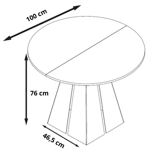 Industrialny stół rozkładany Fuego 100-176 cm z obręczą