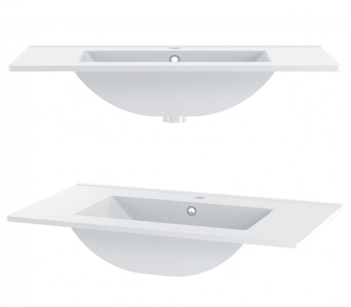 Szafka z umywalką wpuszczaną Aspen 08 czarny/złoty, 80 cm - zestaw 3