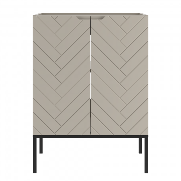 Szafka pod umywalkę wpuszczaną Aspen 09, cashmere/czarny, 60 cm