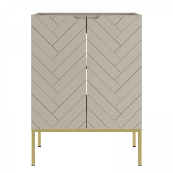 Szafka pod umywalkę wpuszczaną Aspen 09, cashmere/złoty, 60 cm