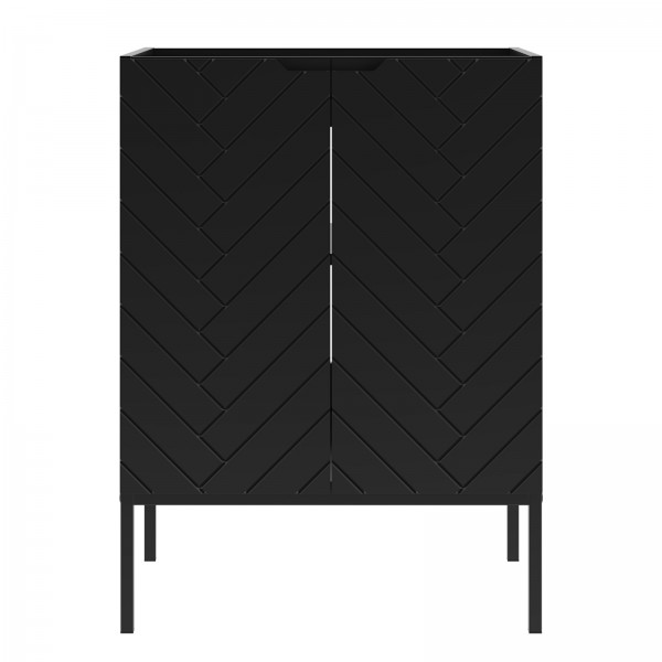 Szafka pod umywalkę wpuszczaną Aspen 09, czarna, 60 cm