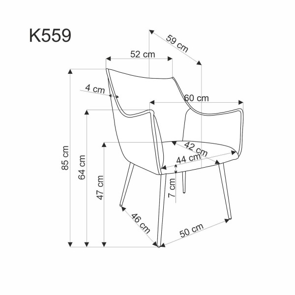 Elegancki fotel do jadalni K559 Halmar