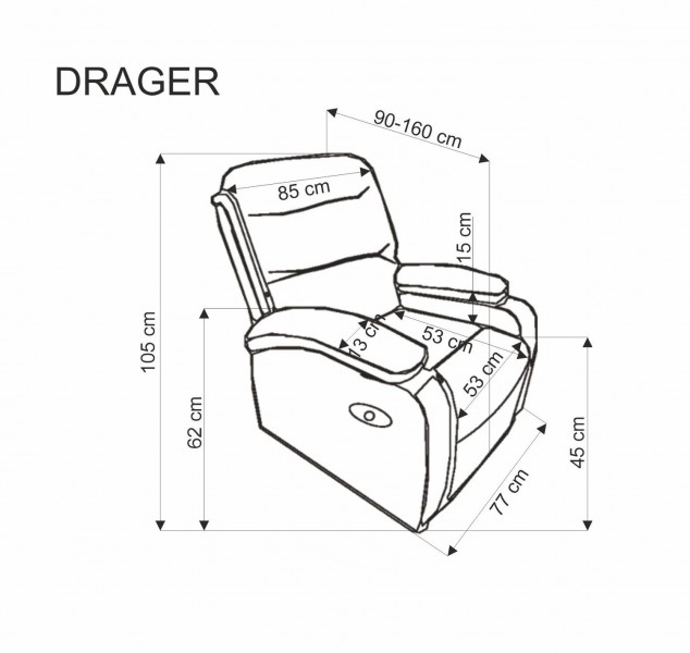 Aksamitny rozkładany fotel Drager Halmar