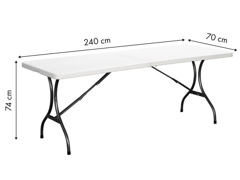 Składany stół eventowy Party 240 cm, biały