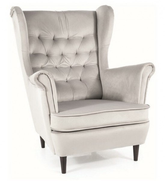 Elegancki pikowany fotel Harry Velvet Signal