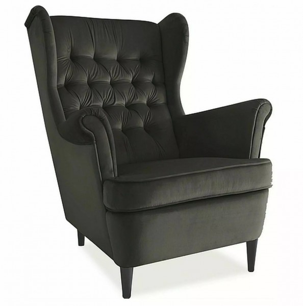 Elegancki pikowany fotel Harry Velvet Signal