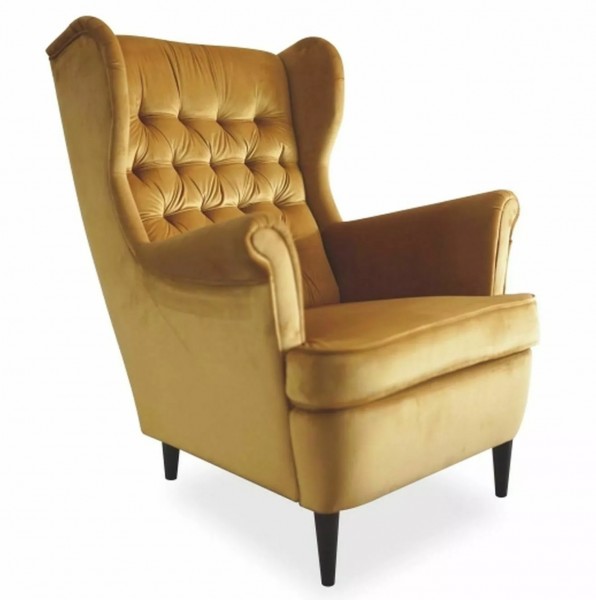 Elegancki pikowany fotel Harry Velvet Signal