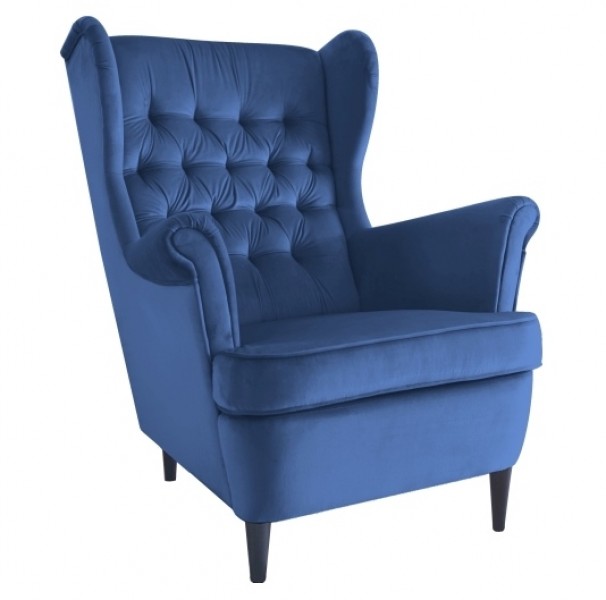 Elegancki pikowany fotel Harry Velvet Signal