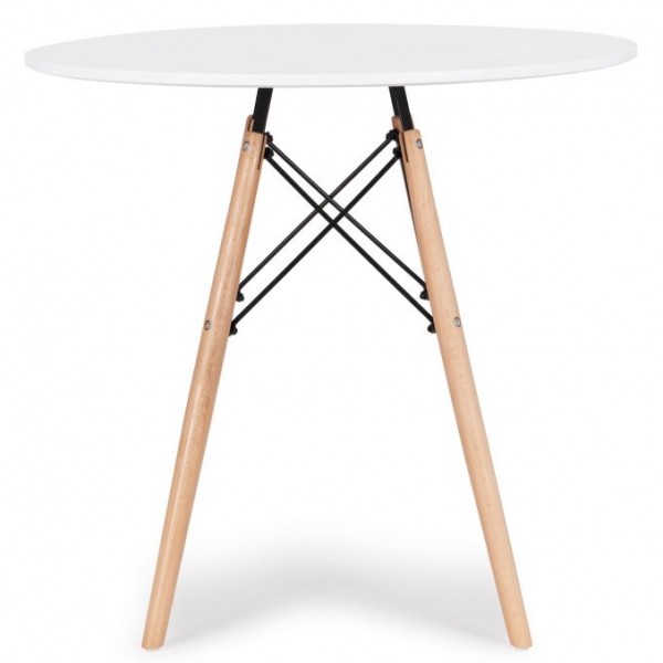 Okrągły stół kawiarniano-jadalniany Scandera 80 cm, biały