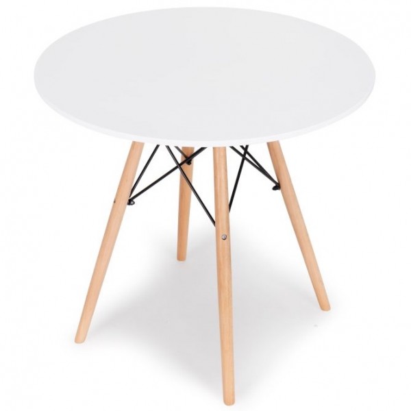Okrągły stół kawiarniano-jadalniany Scandera 80 cm, biały