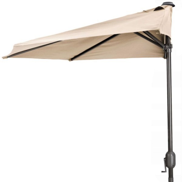 Parasol ogrodowy boczny UM016 - składany, przyścienny, beżowy