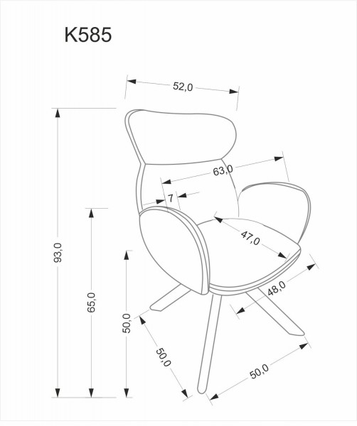 Krzesło do jadalni z obrotowym siedziskiem K585 Halmar