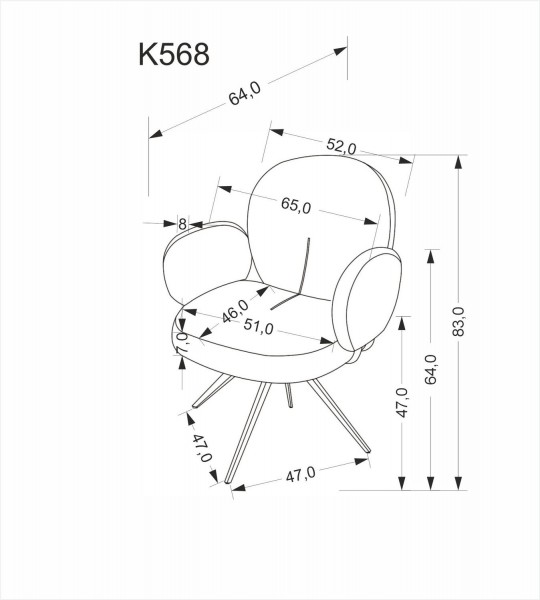 Krzesło do jadalni z funkcją obracania K568 Halmar