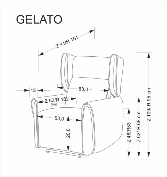 Elektrycznie rozkładany fotel Gelato Halmar