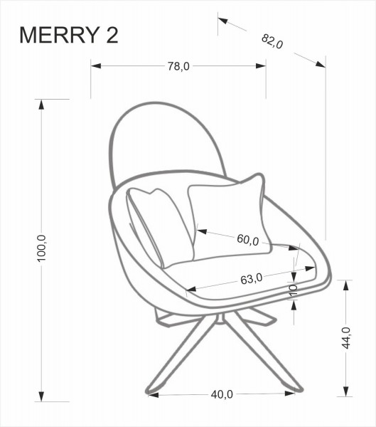Obrotowy fotel wypoczynkowy z grubego sztruksu Merry 2