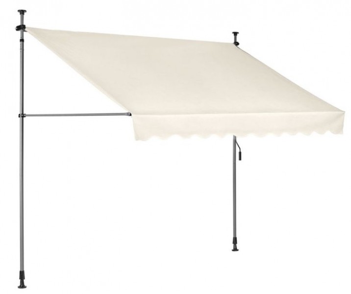 Markiza przeciwsłoneczna regulowana AW-016 na taras, balkon, beżowa, 300x120 cm