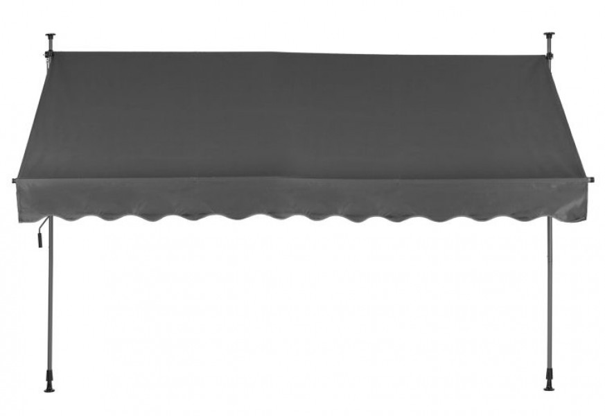 Markiza przeciwsłoneczna regulowana AW-016 na taras, balkon, szara, 300x120 cm