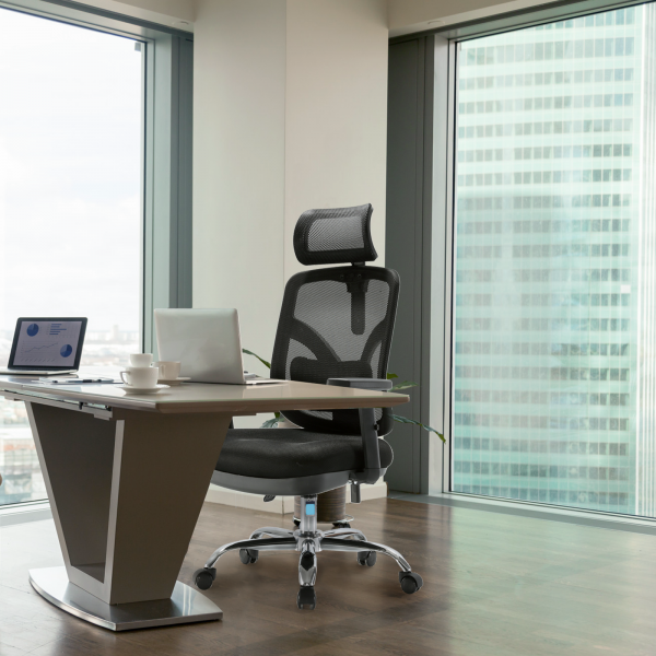 Ergonomiczne krzesło biurowe Jokasta, zgodne z normą BHP