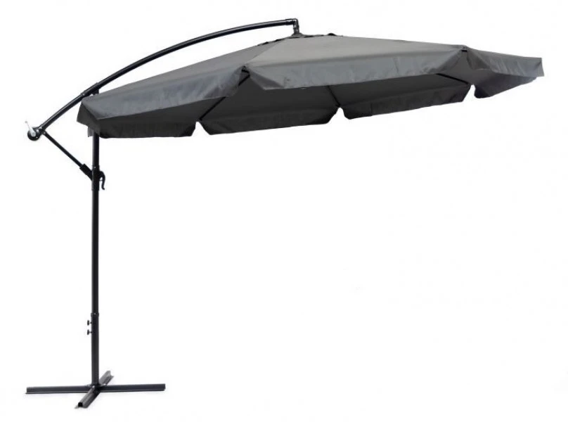 Duży parasol ogrodowy na wysięgniku SL-UM002B, składany, szary