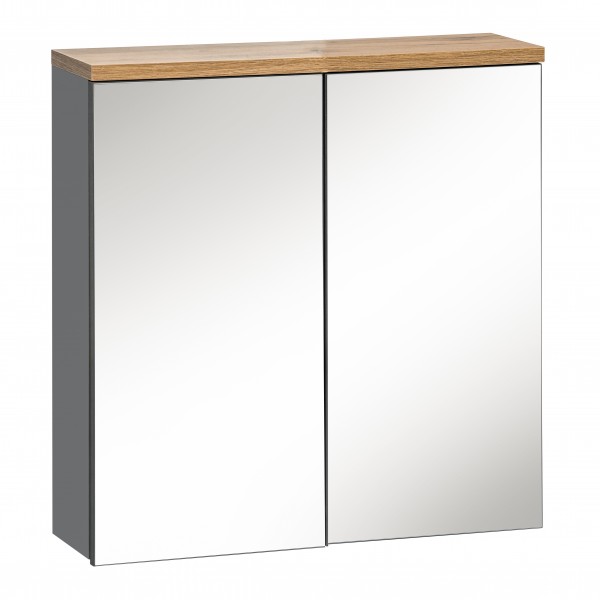 Wisząca szafka łazienkowa z lustrem 60 cm, Bali 840, grafit