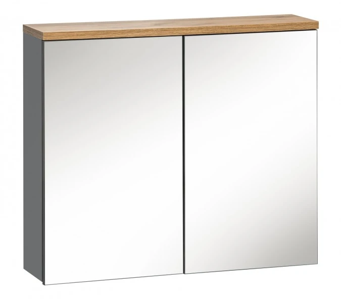 Wisząca szafka łazienkowa z lustrem 80 cm, Bali 841, grafit
