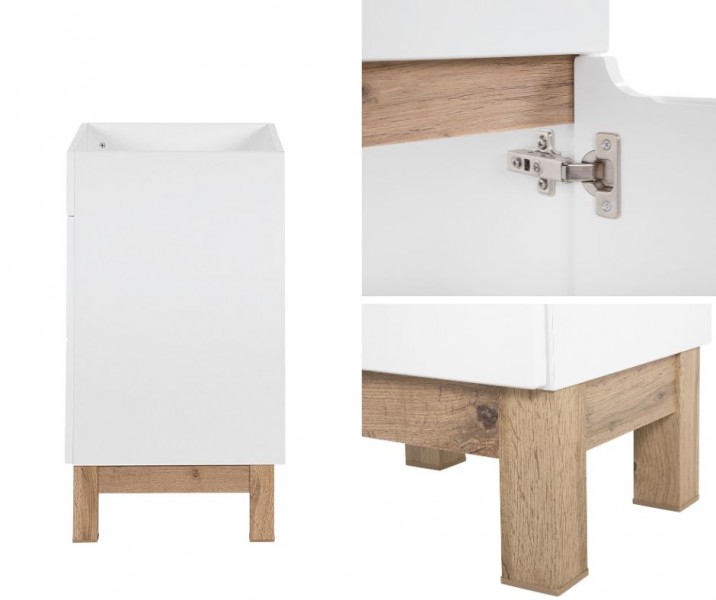 Stojąca szafka pod umywalkę wpuszczaną 60 cm, Bali 820, biała