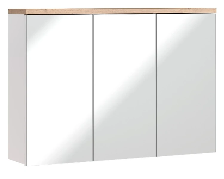 Wisząca szafka łazienkowa z lustrem 100 cm Bali 845, biała