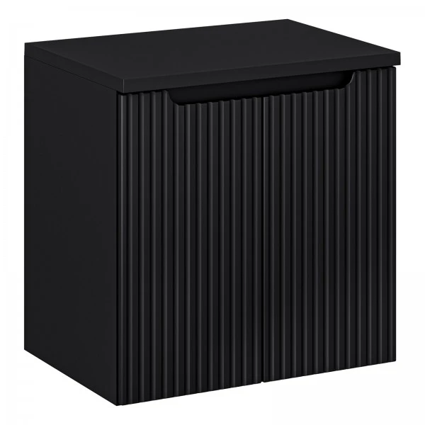 Szafka podumywalkowa 2-drzwiowa Nova 60 cm z blatem, czarny mat