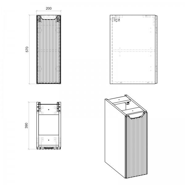 Szafka łazienkowa Nova 140 cm z białymi umywalkami Beyond, czarny mat/dąb coast evoke