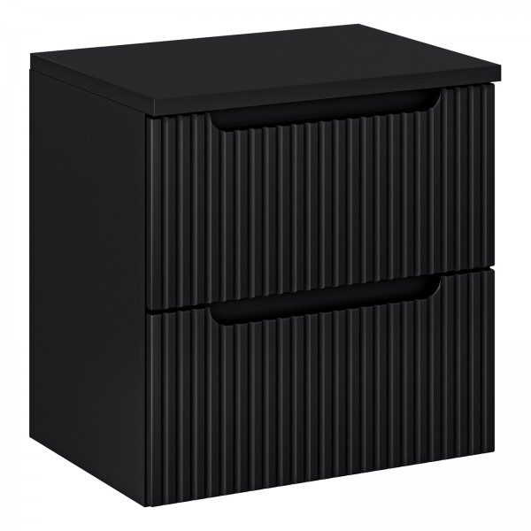 Szafka podumywalkowa z szufladami Nova 60 cm z blatem, czarny mat