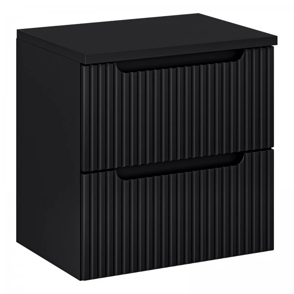 Szafka podumywalkowa z szufladami Nova 60 cm z blatem, czarny mat