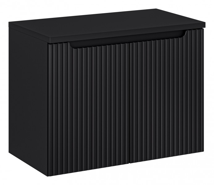Szafka umywalkowa 2-drzwiowa Nova 80 cm z blatem, czarny mat