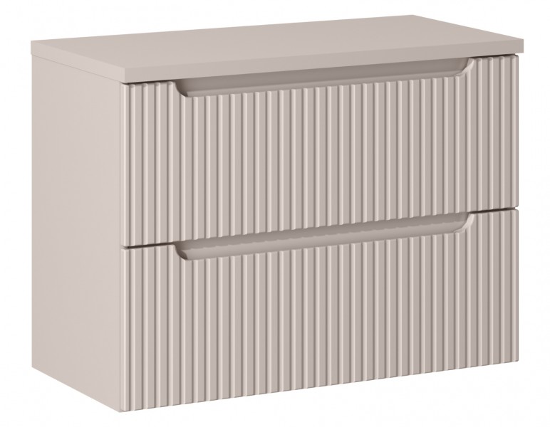 Szafka umywalkowa 2 szuflady Nova 80 cm z blatem, kaszmir mat