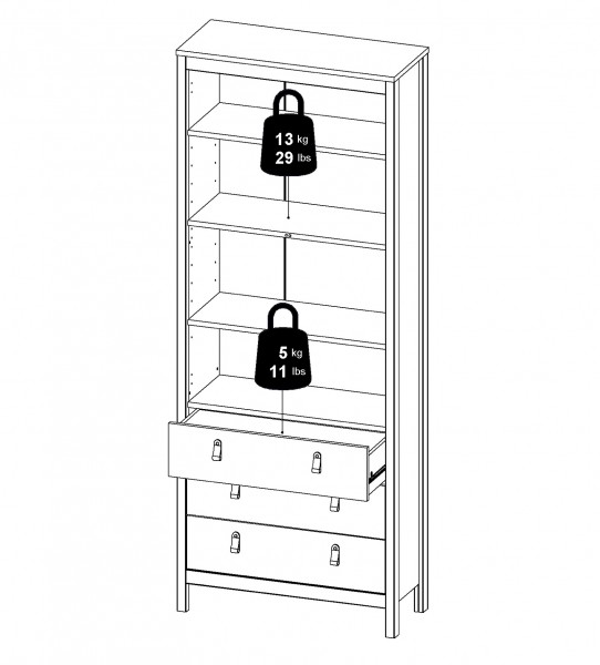 Dwudrzwiowa witryna z szufladami Madrid, jackson hickory