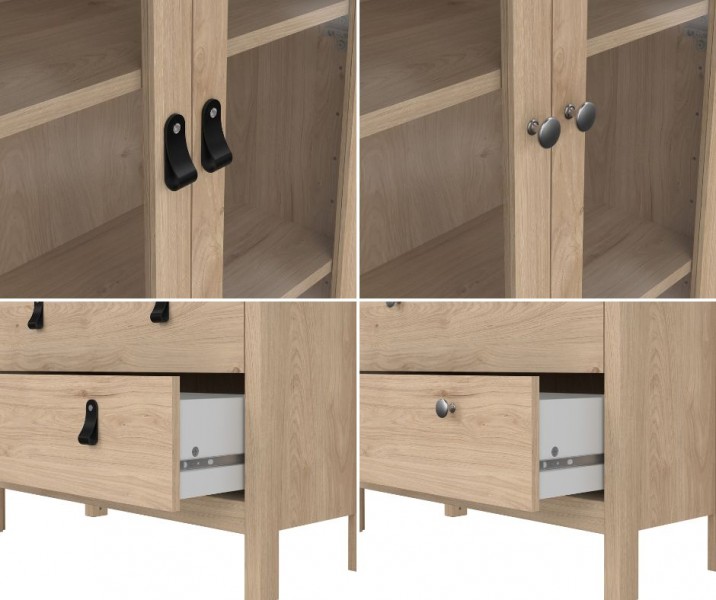Dwudrzwiowa witryna z szufladami Madrid, jackson hickory