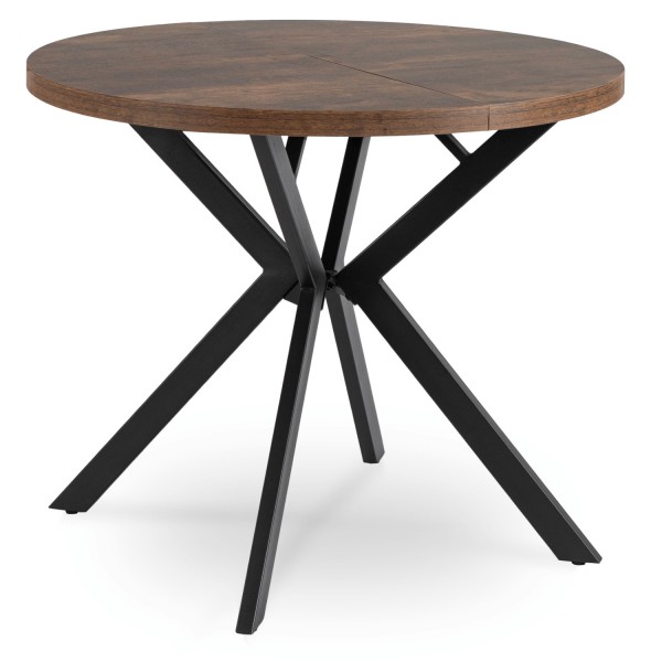 Stół rozkładany w stylu industrialnym Lugo 90-190 cm, dąb rustykalny/czarny