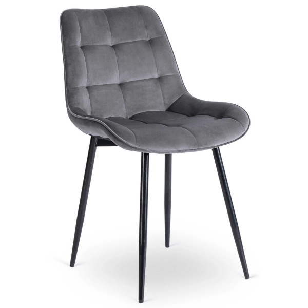 Pikowane krzesło jadalniane loft Chris, welurowe