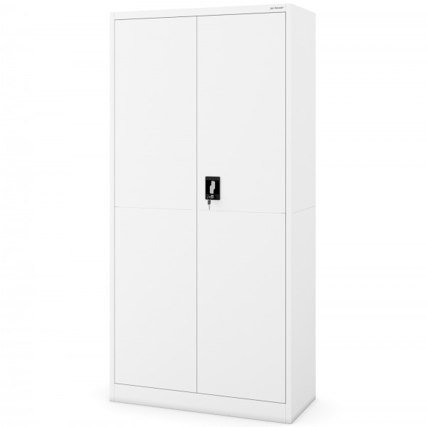 Metalowa szafa biurowa z półkami Jan Smart 90x40x185 cm, biała