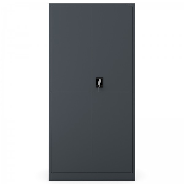 Metalowa szafa biurowa z półkami Jan Smart 90x40x185 cm, antracyt