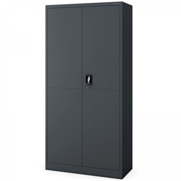 Metalowa szafa biurowa z półkami Jan Smart 90x40x185 cm, antracyt