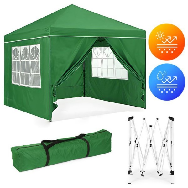 Automatyczny namiot ogrodowy 3x3 m z oknami Gardenia 4W-GR, zielony