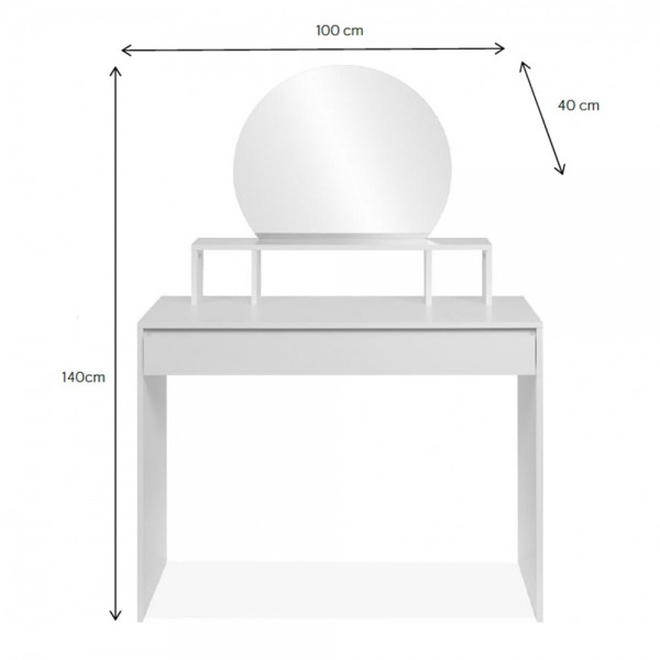Biała toaletka z lustrem Image
