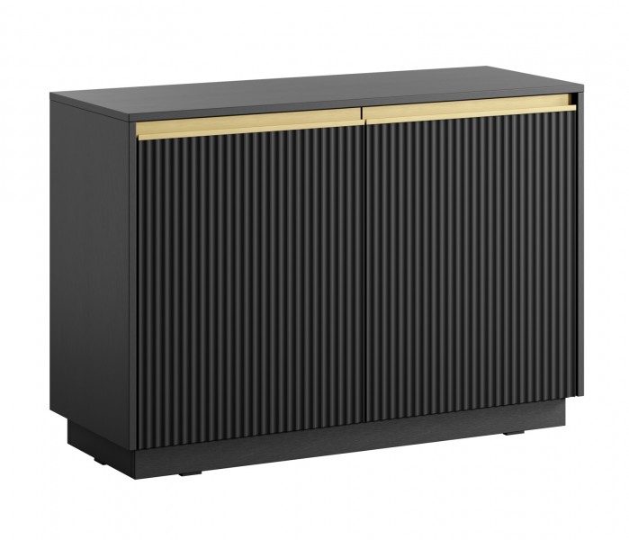 Dwudrzwiowa komoda ryflowana Royal K104, kolor czarny
