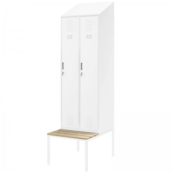 Szatnia z ławeczką i daszkiem Kacper II PRO 60x85x229,5 cm, biały