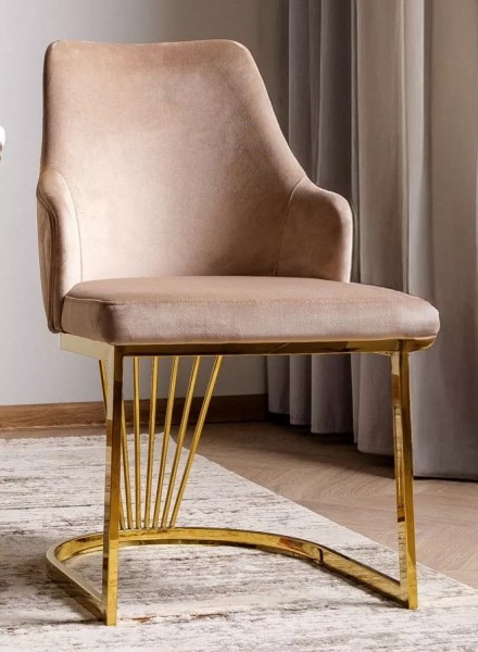 Eleganckie krzesło na złotej podstawie Alure Velvet Signal