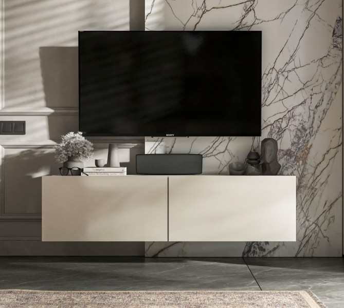 Wisząco stojąca szafka RTV Enjoy 120 cm, kolor kaszmir mat