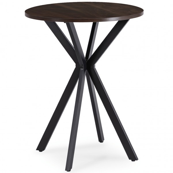 Mały stół jadalniany Lauren 60 cm, orzech/czarny