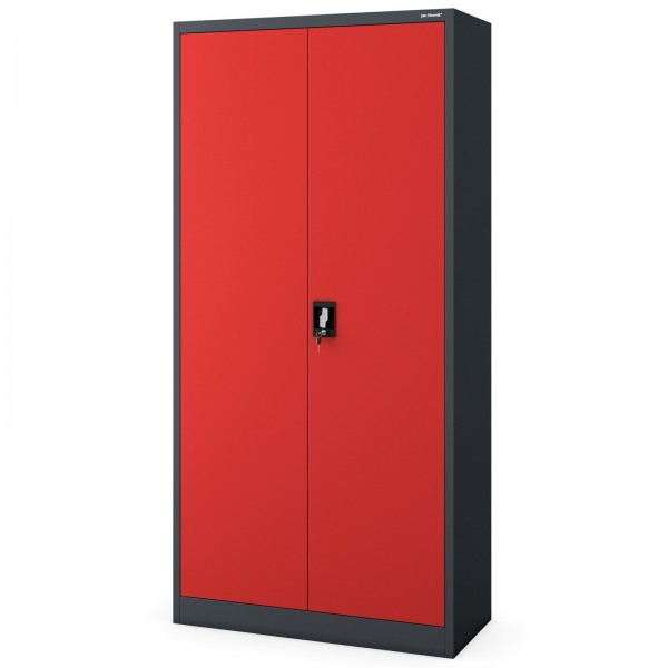 Socjalna szafa ubraniowa Dawid 90x45x185 cm, antracyt/czerwony
